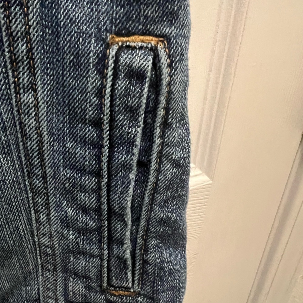 American Eagle Denim Vest Small Patchwork Button … - image 8